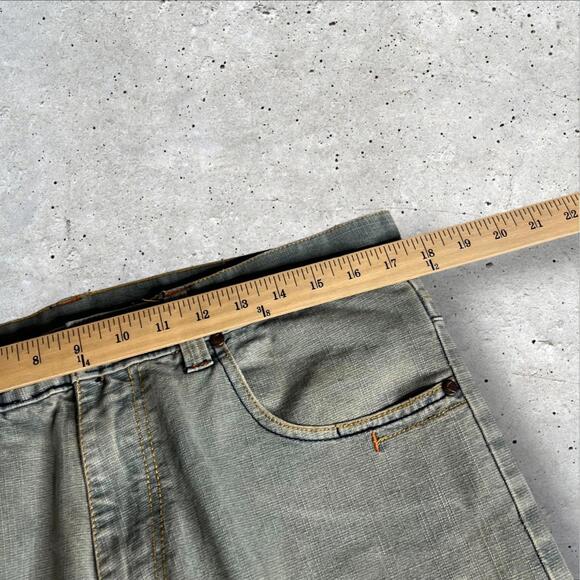 Karl Kani Gold Capri Pants Mens Streetwear Hip Hop Denim‎ Pocket Stripe Size 34 - Picture 8 of 9